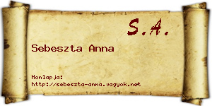 Sebeszta Anna névjegykártya