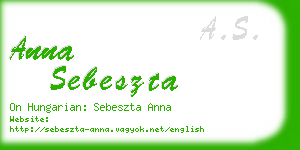 anna sebeszta business card